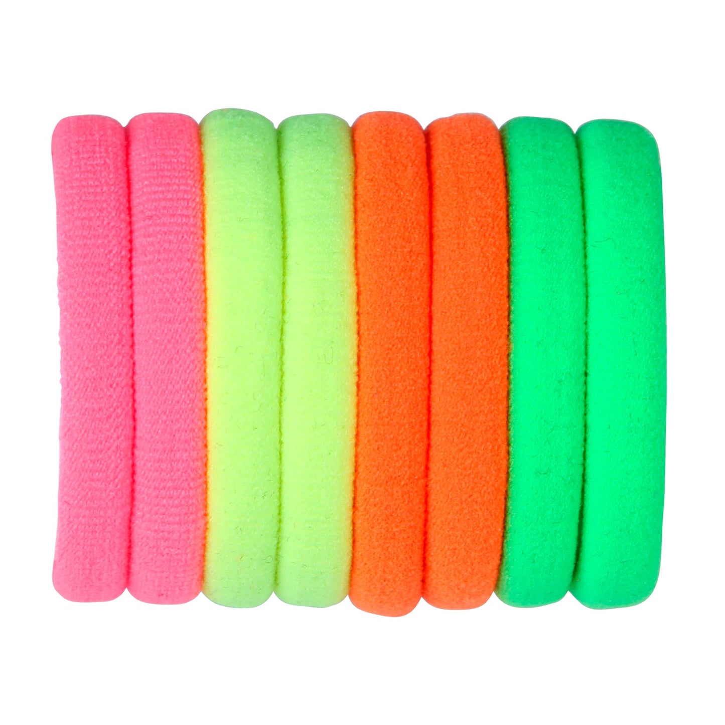 "SET VON 8 NEON HAARGUMMIS" 4 Farben sortiert – Detailansicht