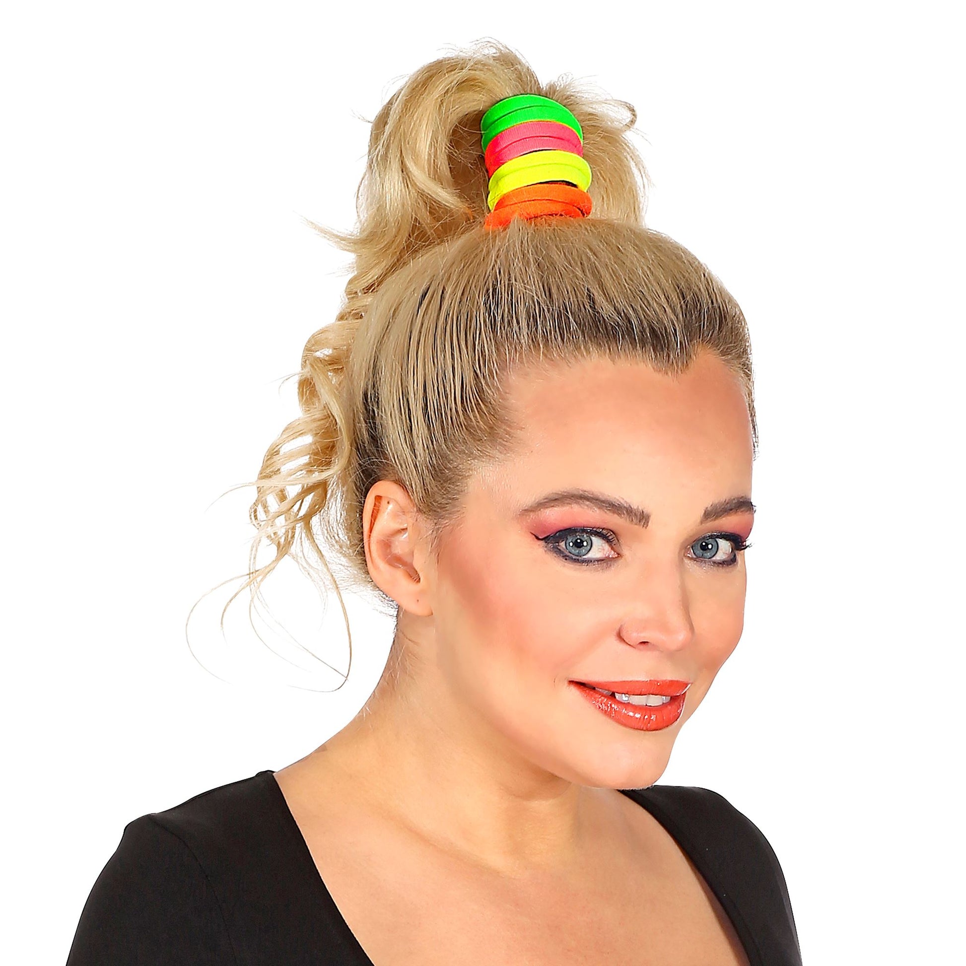 "SET VON 8 NEON HAARGUMMIS" 4 Farben sortiert – Ansicht 5