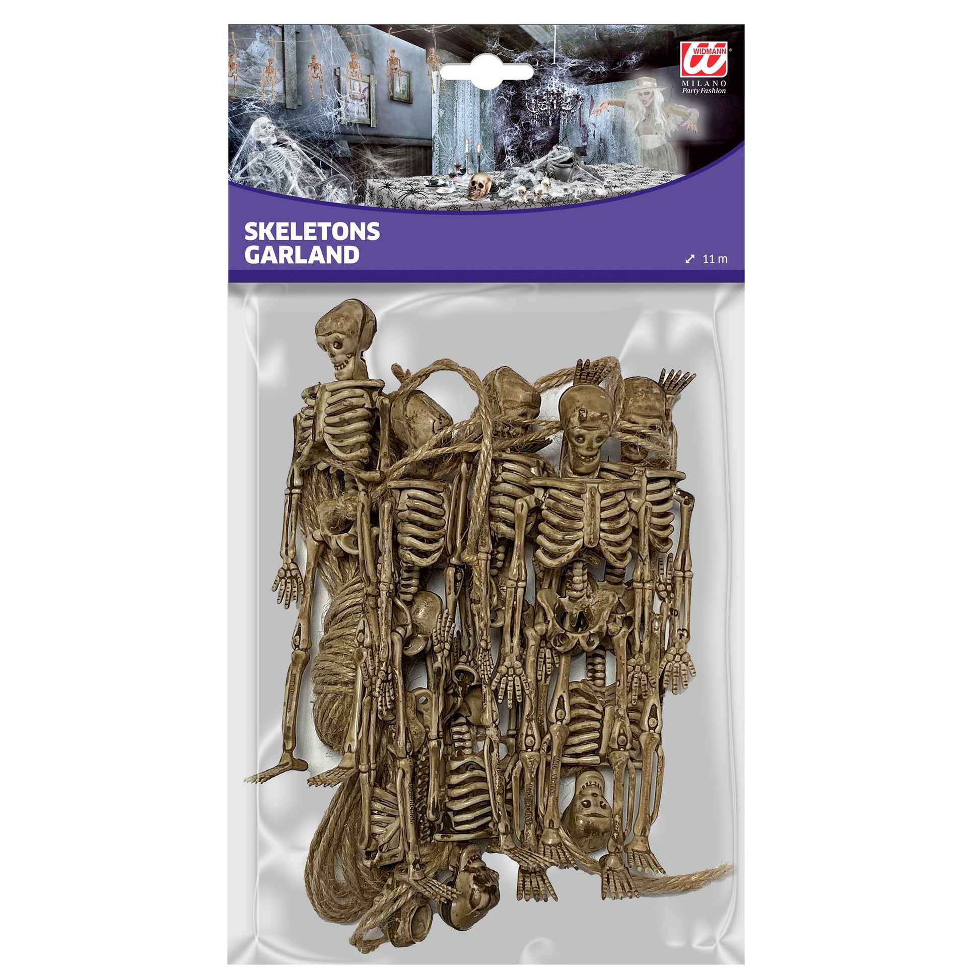 Set von "8 SKELETTEN" 15 cm (mit 11 m langer Schnur zum Aufhängen) – Ansicht 3
