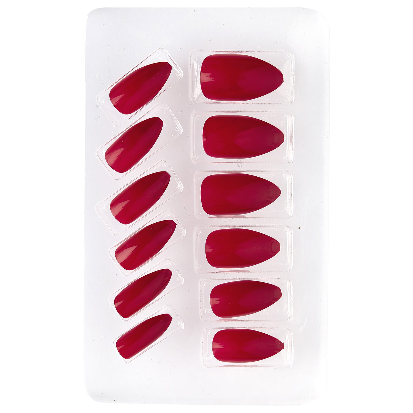 "Set von SELBSTKLEBENDEN STILETTO FINGERNÄGELN - BORDEAUX ROT" – Detailansicht