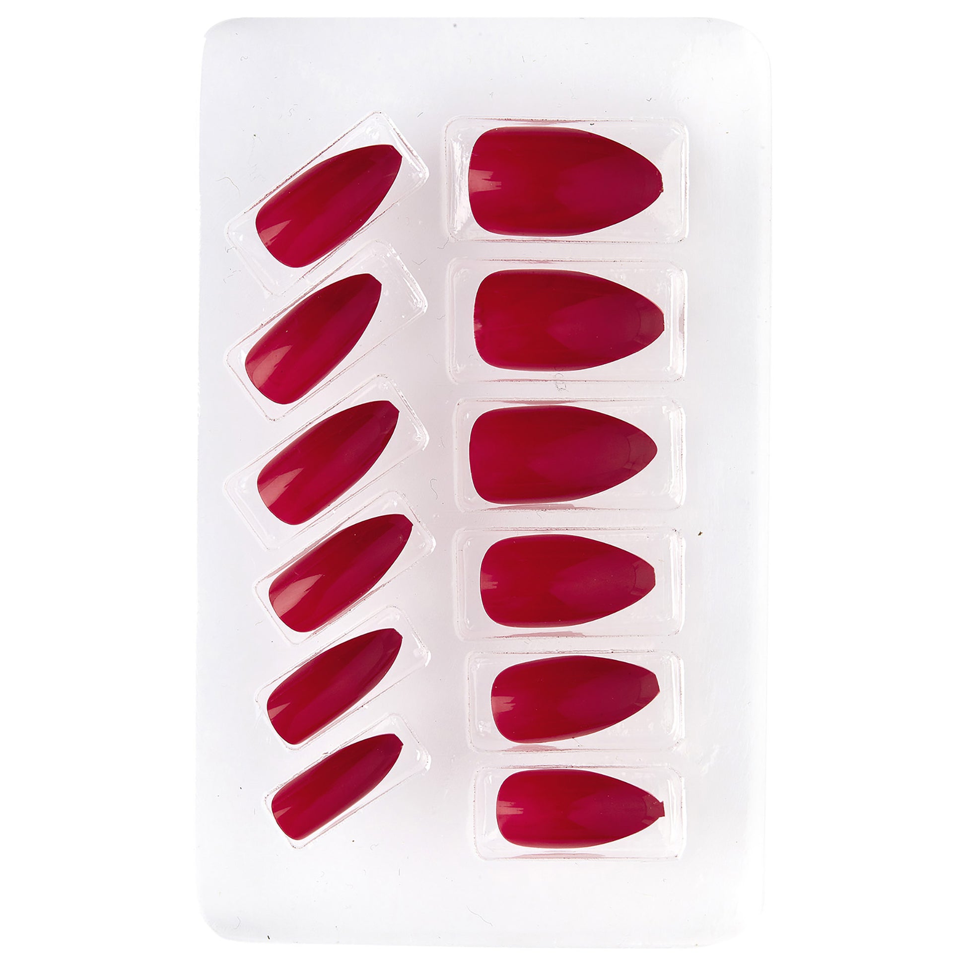 "Set von SELBSTKLEBENDEN STILETTO FINGERNÄGELN - BORDEAUX ROT" – Detailansicht