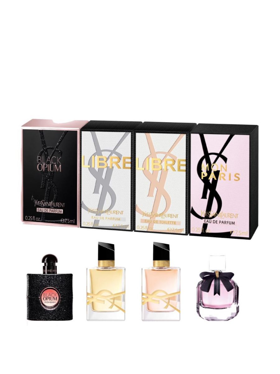 Yves Saint Laurent Duftminiaturen Set mit Black Opium Libre und Mon Paris, 4 x 7,5 ml
