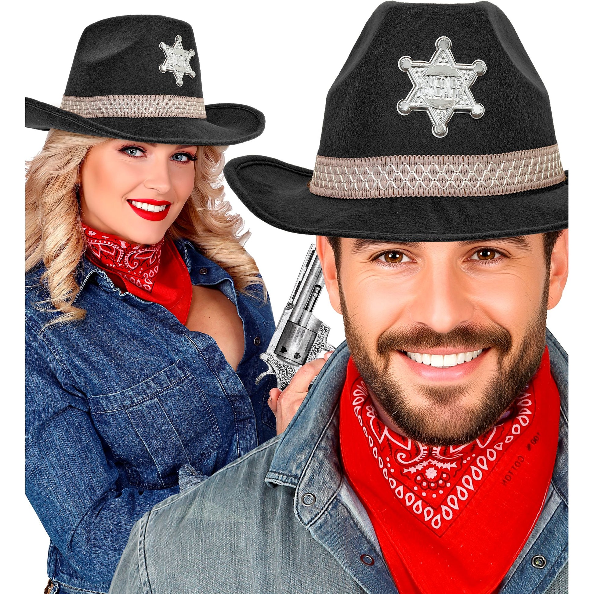 "SHERIFF HUT" schwarz - aus Filz – Ansicht 3