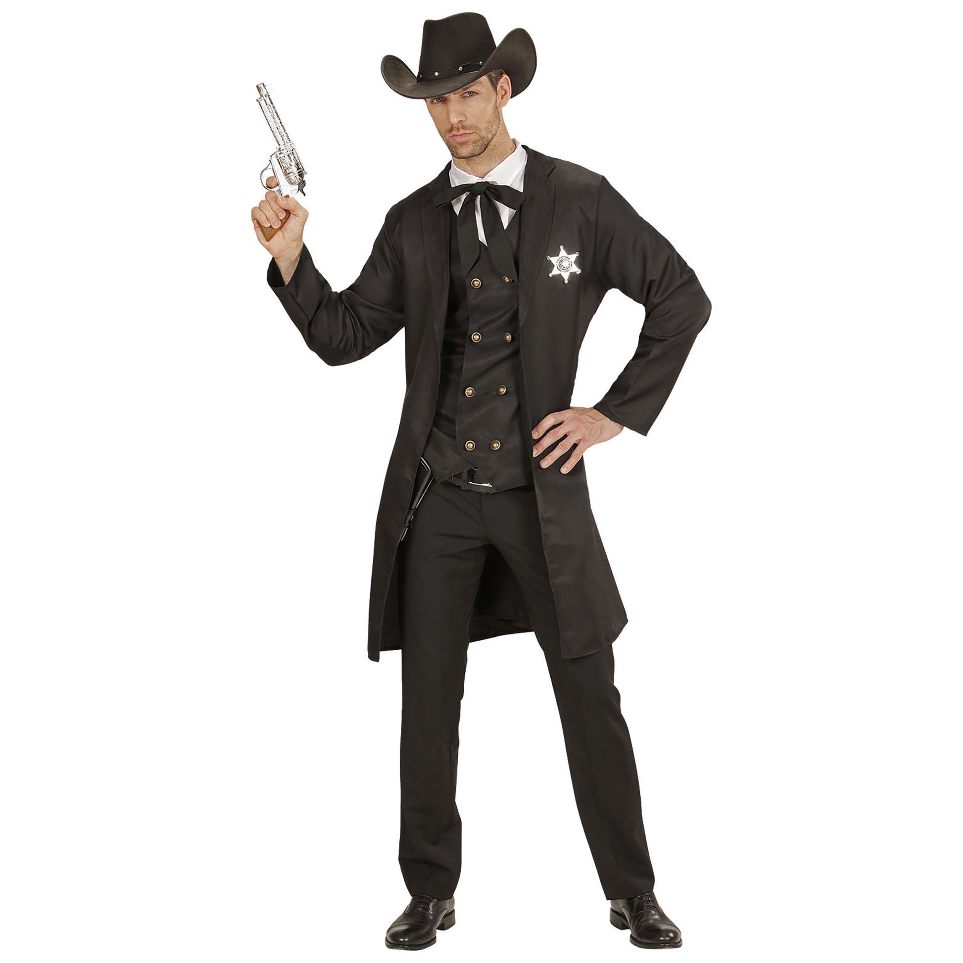"SHERIFF" (Mantel, Weste, Kragen,String-Tie) – Vorderansicht