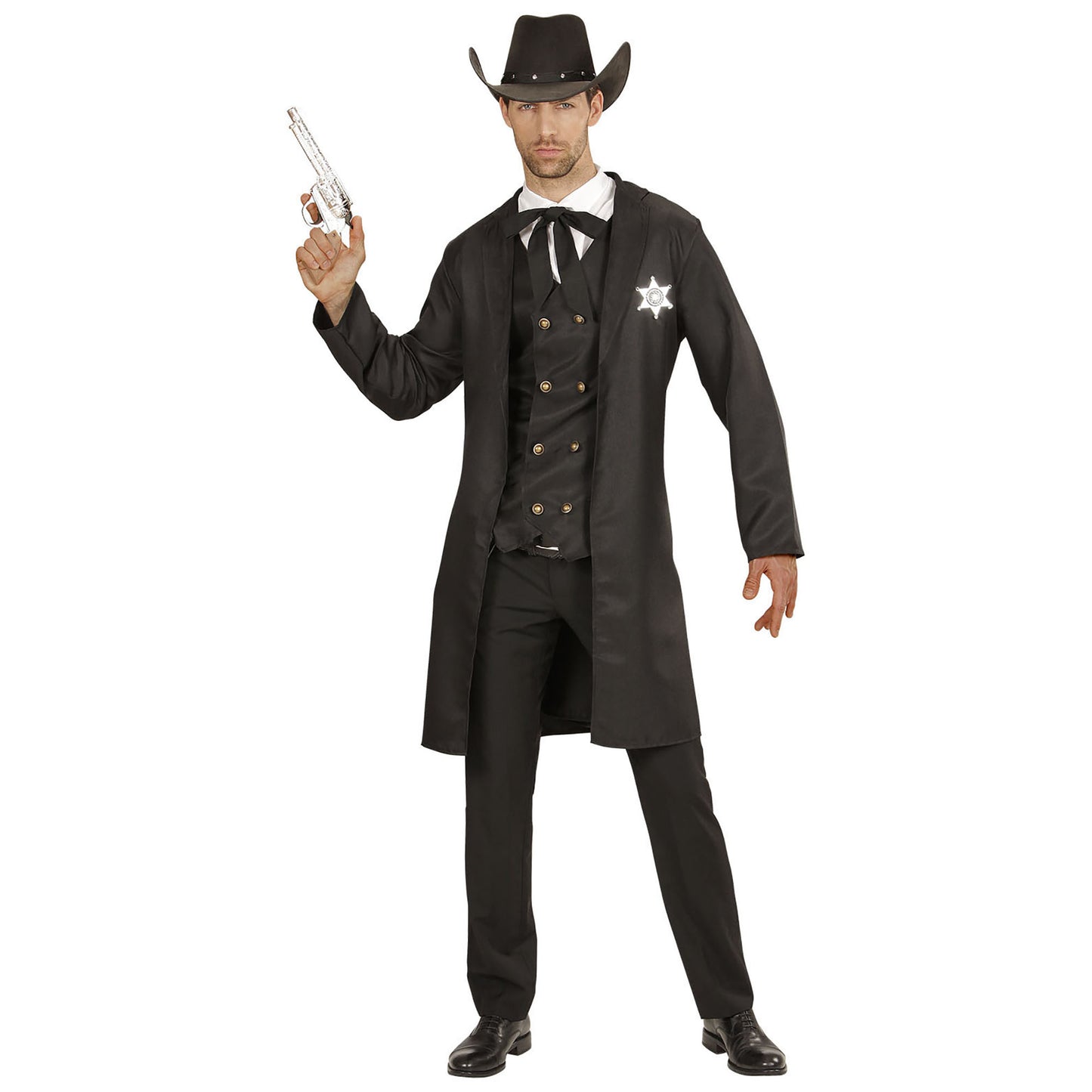 "SHERIFF" (Mantel, Weste, Kragen,String-Tie) – Detailansicht