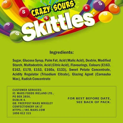 Skittles Giants Vegan Chewy Crazy Sour Fruchtgummi 132 g
