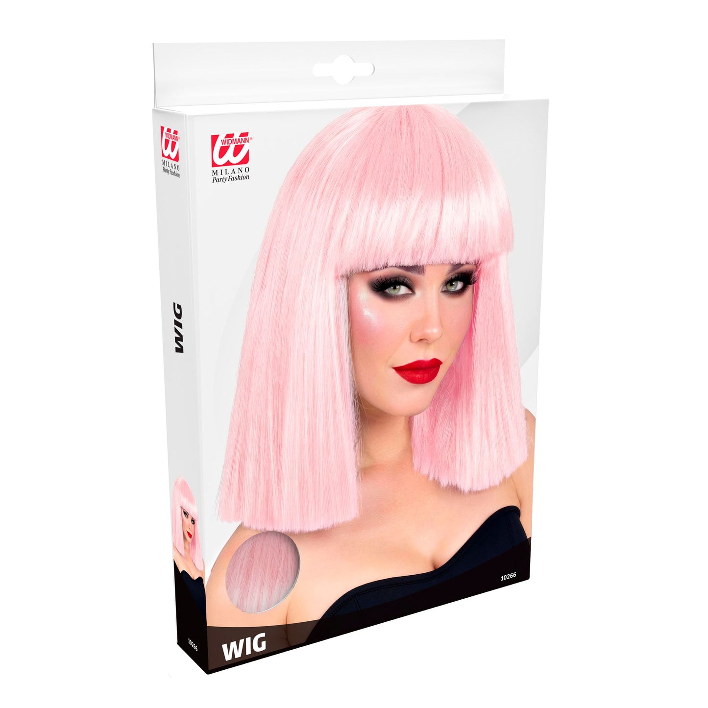 "SHOWGIRL PERÜCKE" rosa in Box – Detailansicht