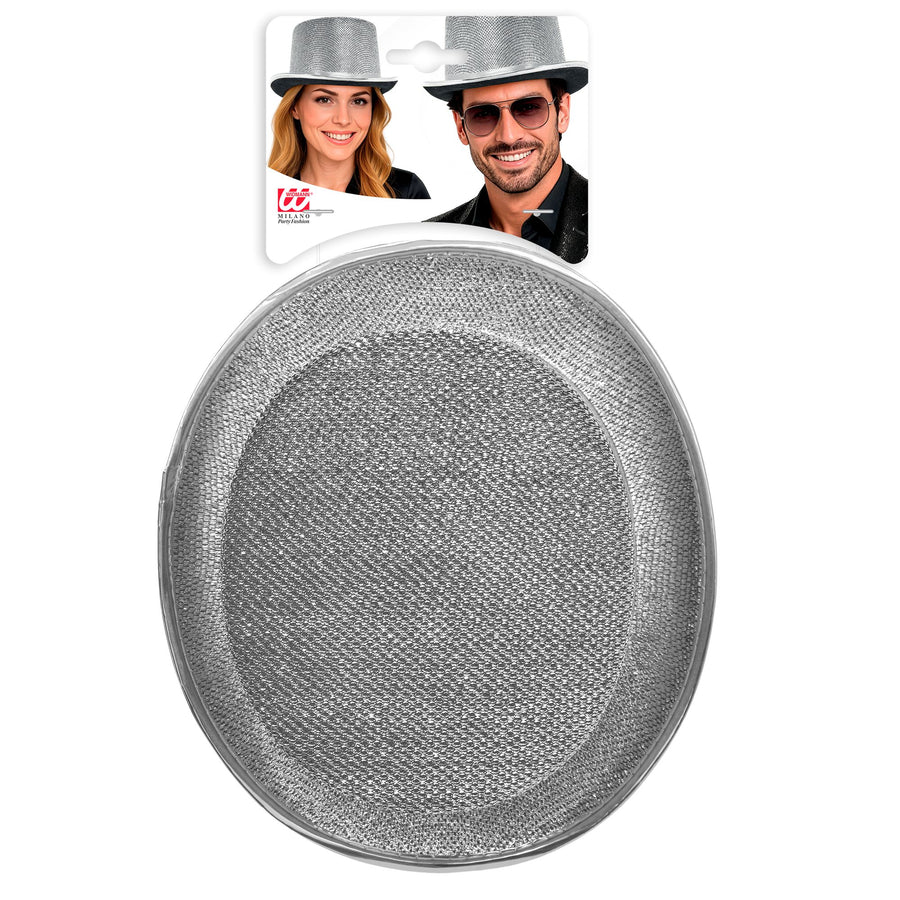 "SILBER LUREX ZYLINDERHUT" 10 cm – Detailansicht