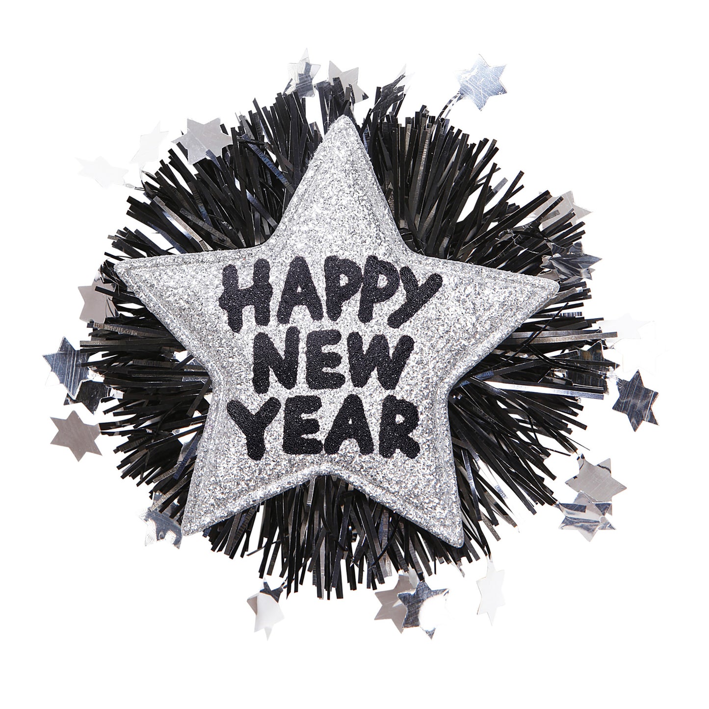 "SILBERNE BROSCHE HAPPY NEW YEAR" – Vorderansicht