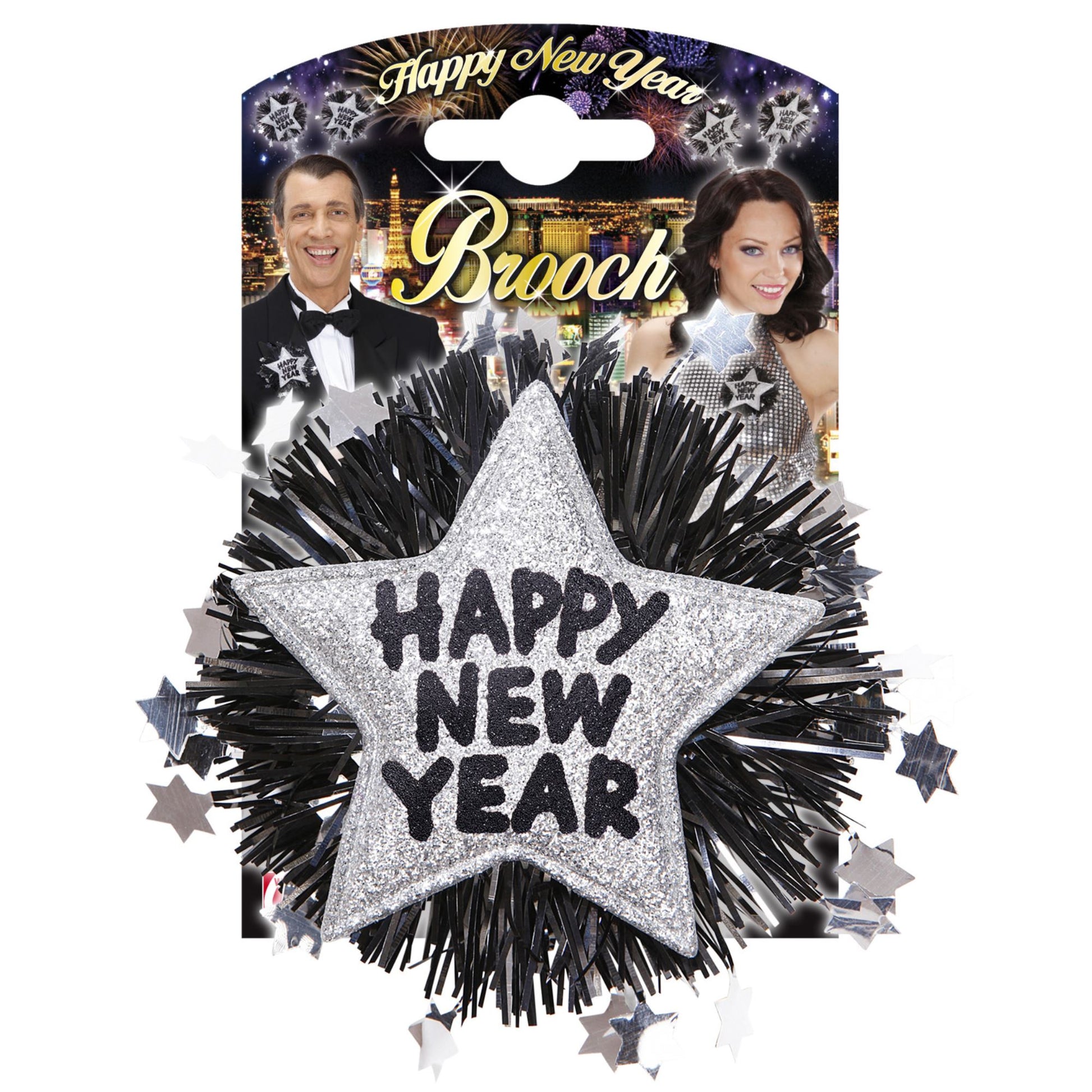"SILBERNE BROSCHE HAPPY NEW YEAR" – Detailansicht
