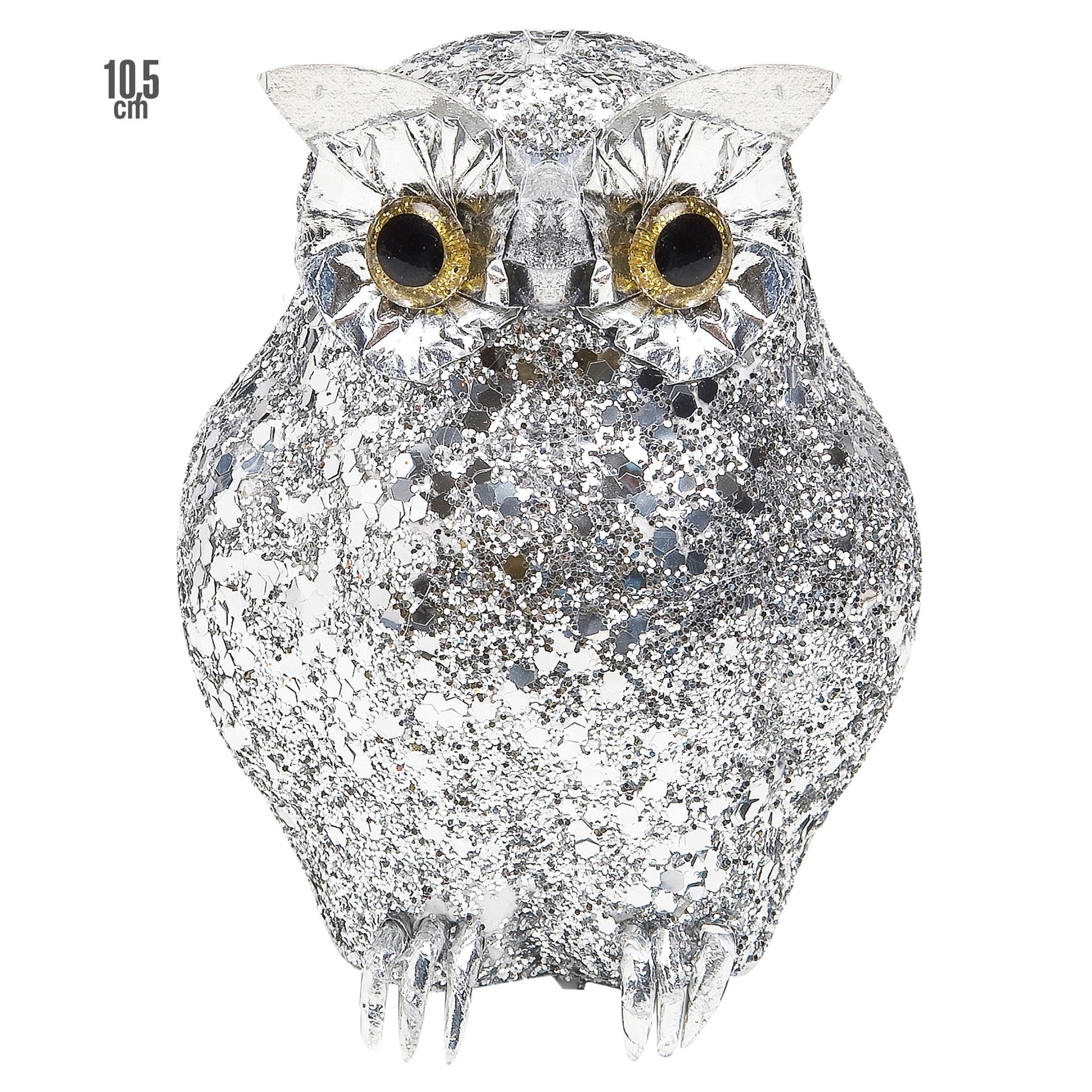 "SILBERNE EULE" 10,5 cm – Vorderansicht