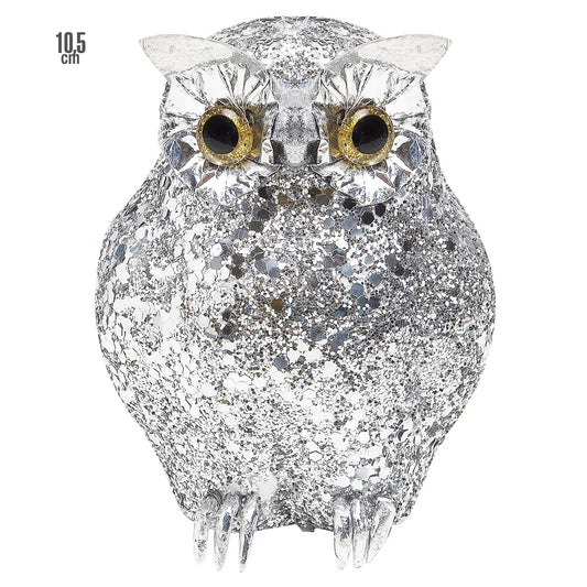 "SILBERNE EULE" 10,5 cm – Vorderansicht