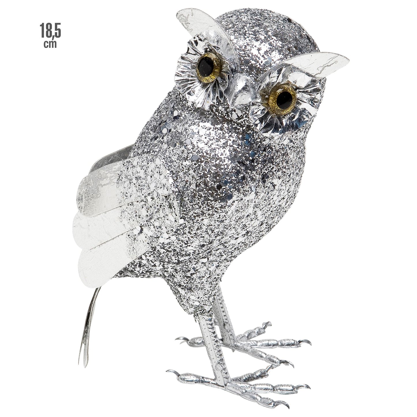 "SILBERNE EULE" 18,5 cm – Vorderansicht