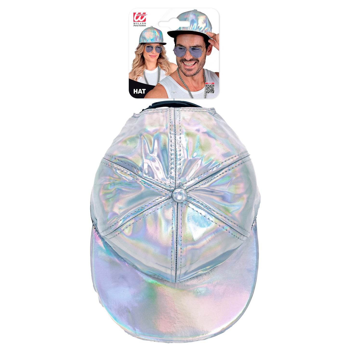"SILBERNE HOLOGRAFISCHE BASECAP" – Detailansicht
