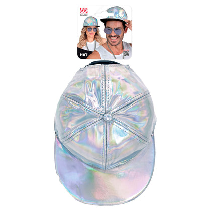 "SILBERNE HOLOGRAFISCHE BASECAP" – Detailansicht