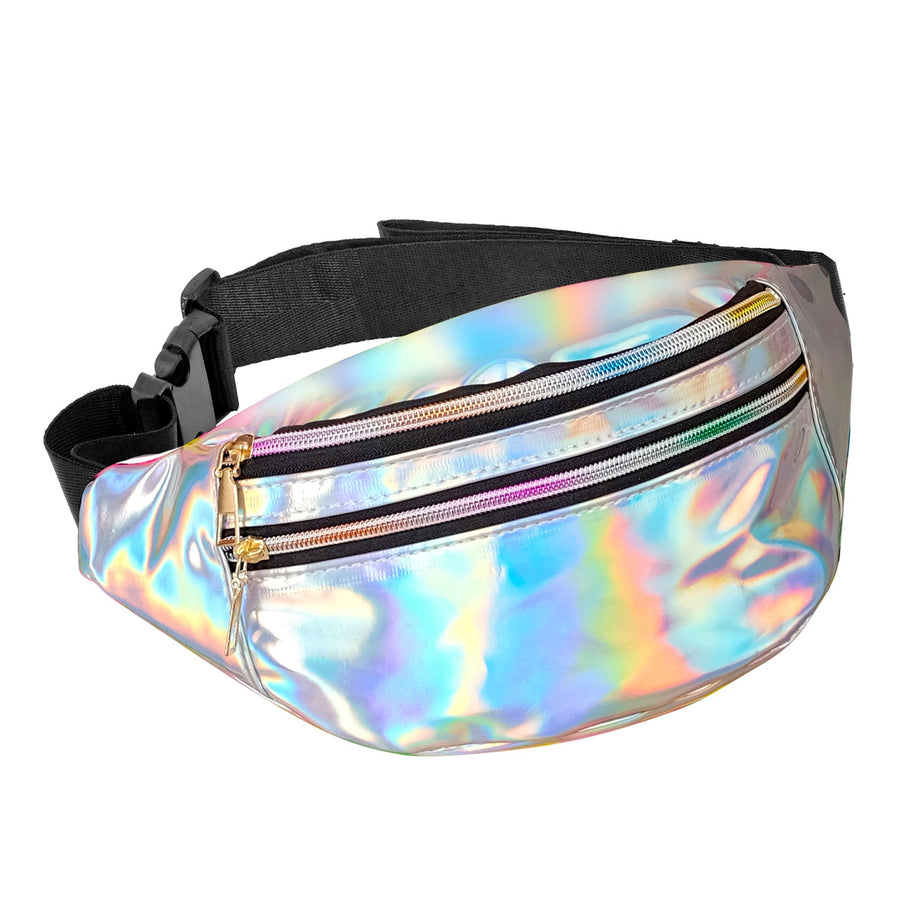 "SILBERNE HOLOGRAFISCHE GÜRTELTASCHE" – Vorderansicht