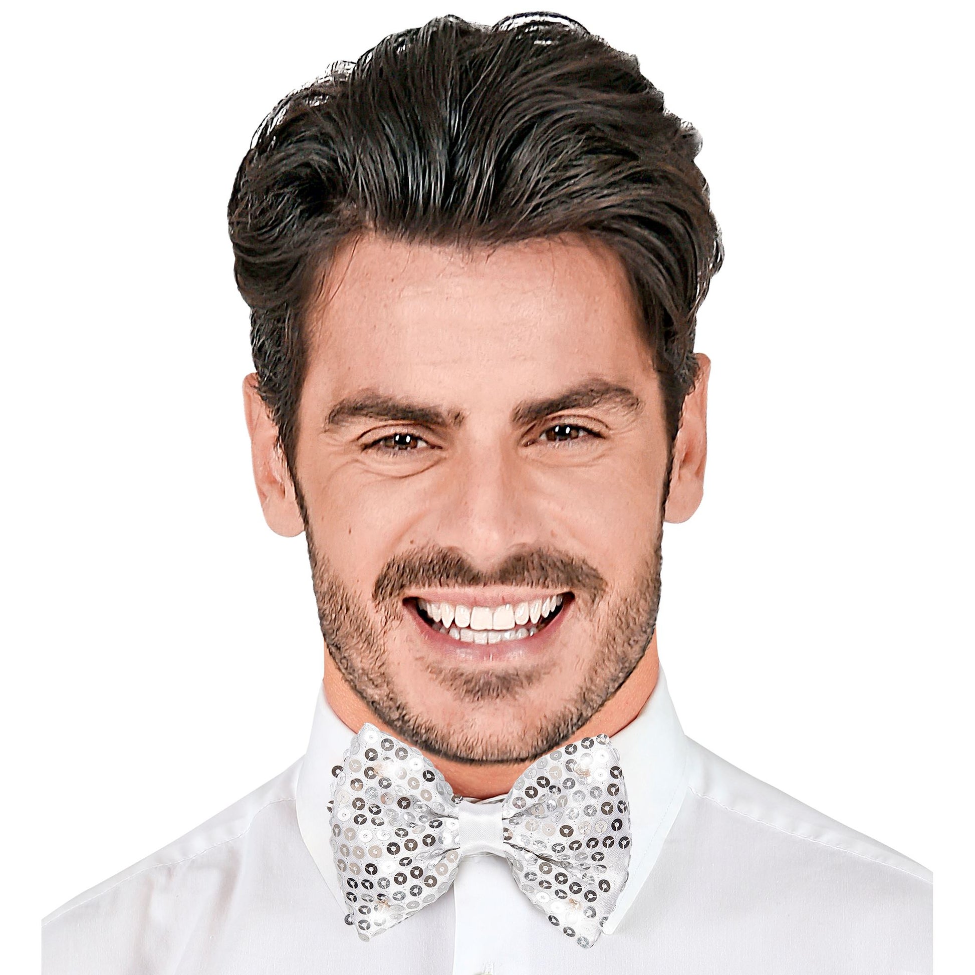 "SILBERNE PAILLETTENFLIEGE MIT 4 LED LICHTERN" regulierbar – Ansicht 3