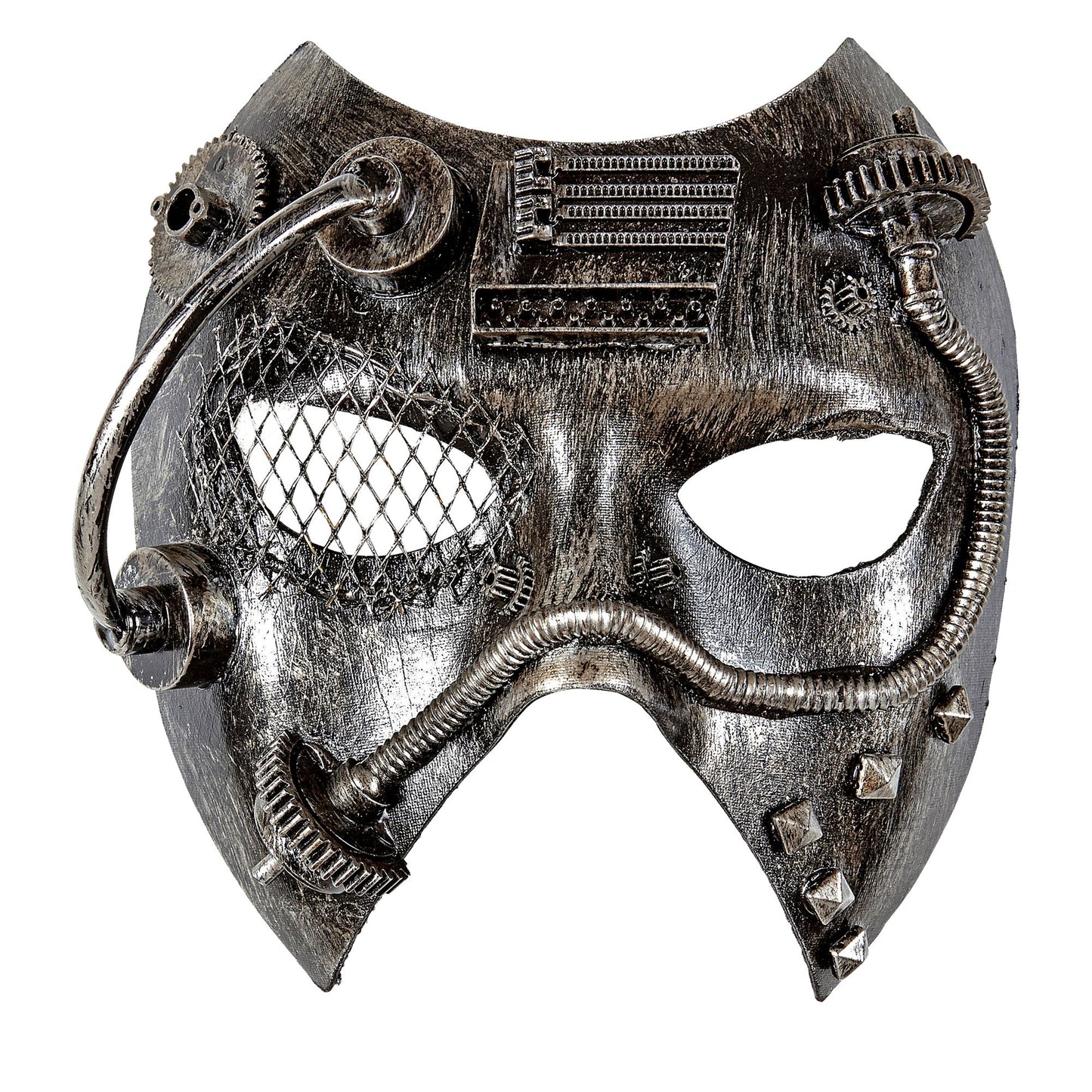 "SILBERNE STEAMPUNK MASKE" – Vorderansicht