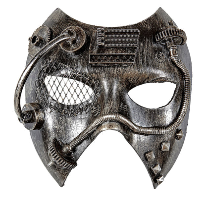 "SILBERNE STEAMPUNK MASKE" – Vorderansicht