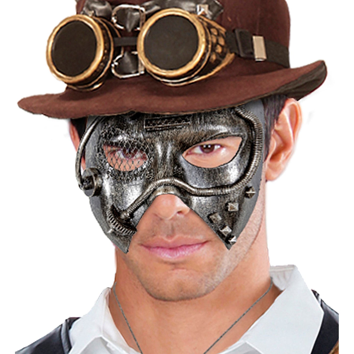 "SILBERNE STEAMPUNK MASKE" – Ansicht 4