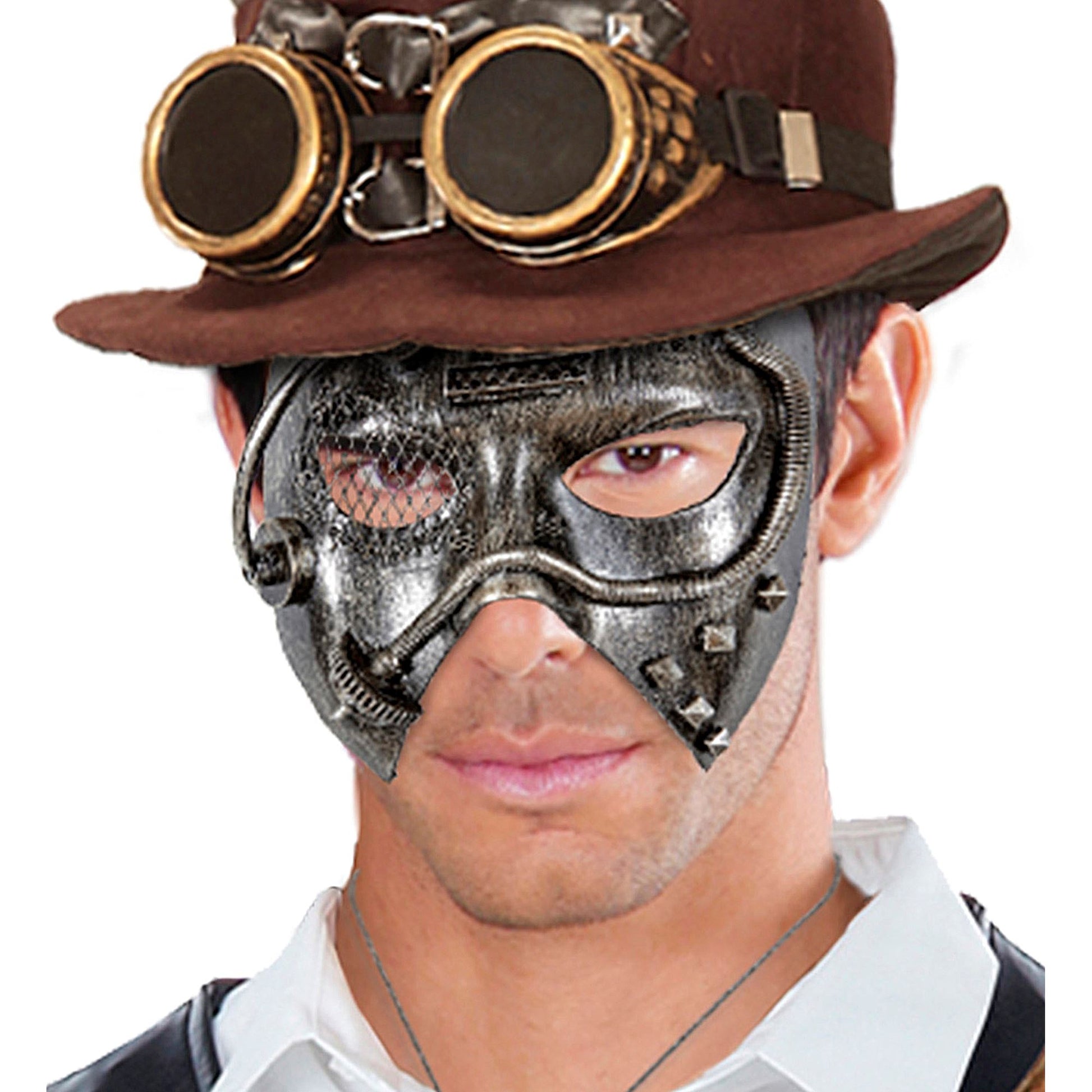 "SILBERNE STEAMPUNK MASKE" – Ansicht 4