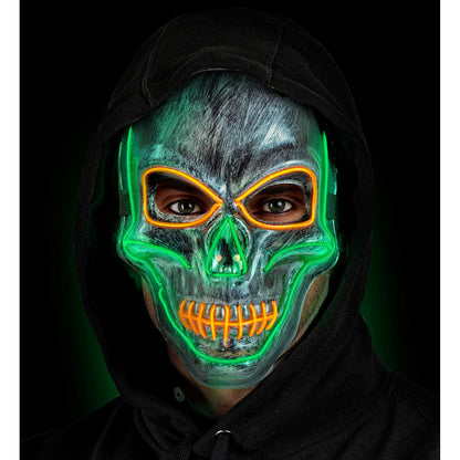 "SILBERNE TOTENKOPFMASKE MIT FARBIGEN LEDS" – Ansicht 3