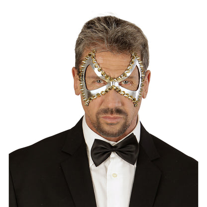" SILBERNE UNISEX S&M AUGENMASKE DIABOLISCH MIT NIETEN" – Ansicht 4