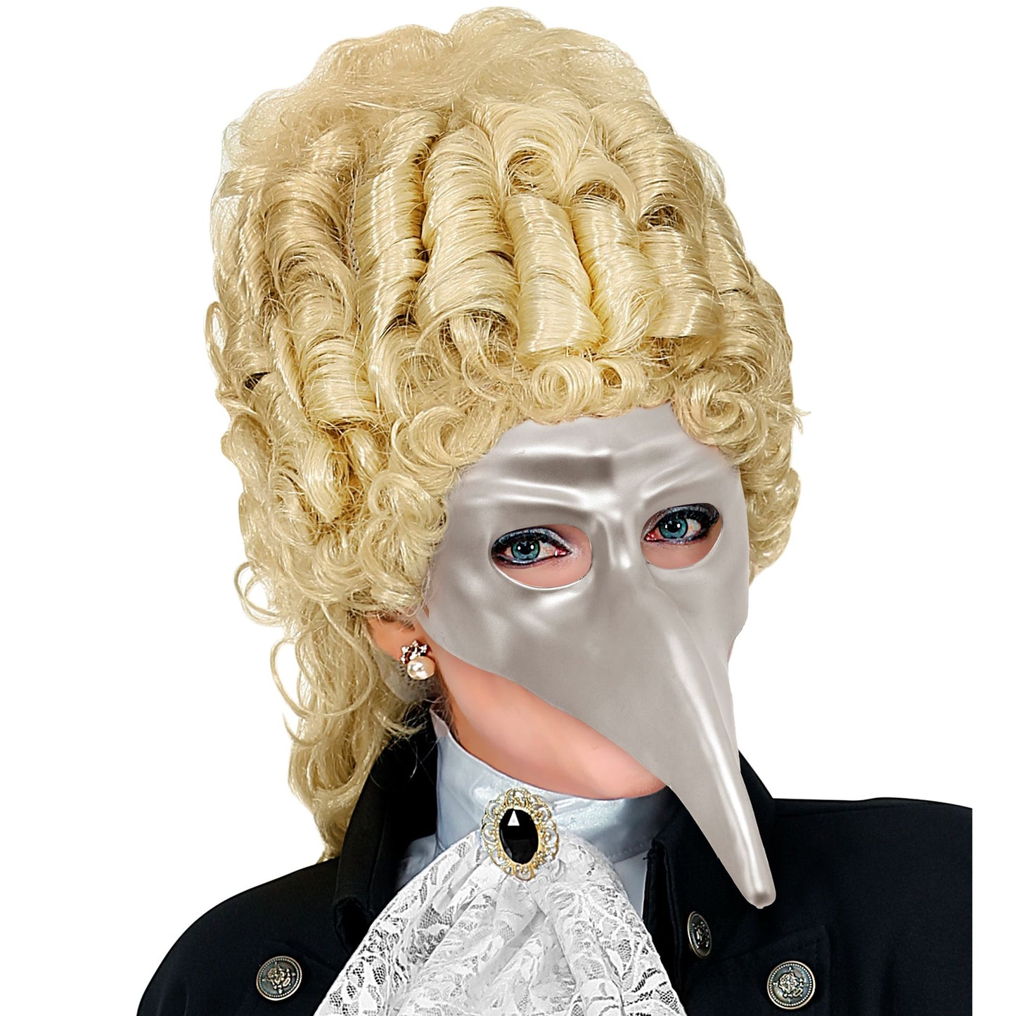 "SILBERNE VENETIANISCHE MASKE" aus Plastik – Ansicht 4