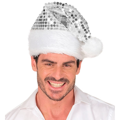 "SILBERNE WEIHNACHTSMANNMÜTZE MIT PLÜSCH & PAILLETTEN" – Ansicht 5