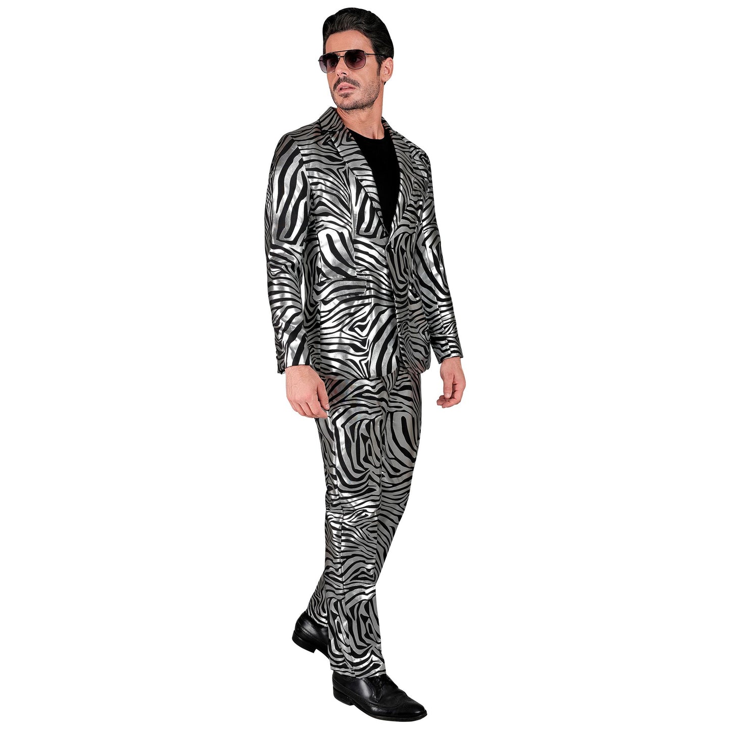 "SILBERNER ANIMAL PRINT PARTY FASHION ANZUG" (Jackett, Hose) – Ansicht 3