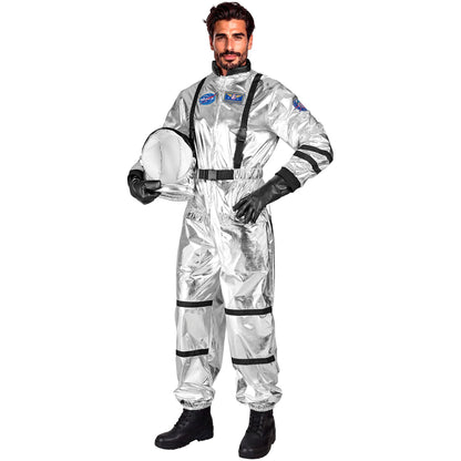 "SILBERNER ASTRONAUT" (Overall, Helm) – Detailansicht