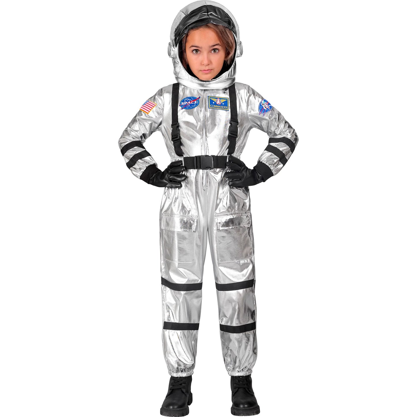 "SILBERNER ASTRONAUT" (Overall, Helm) – Ansicht 3