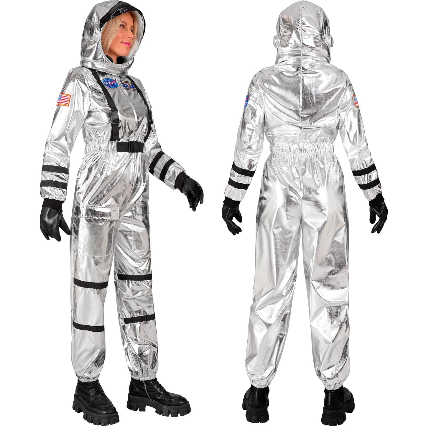"SILBERNER ASTRONAUT" (Overall, Helm) – Ansicht 3