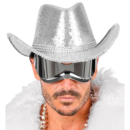 "SILBERNER PAILLETTEN COWBOY HUT MIT STRASS" – Ansicht 6