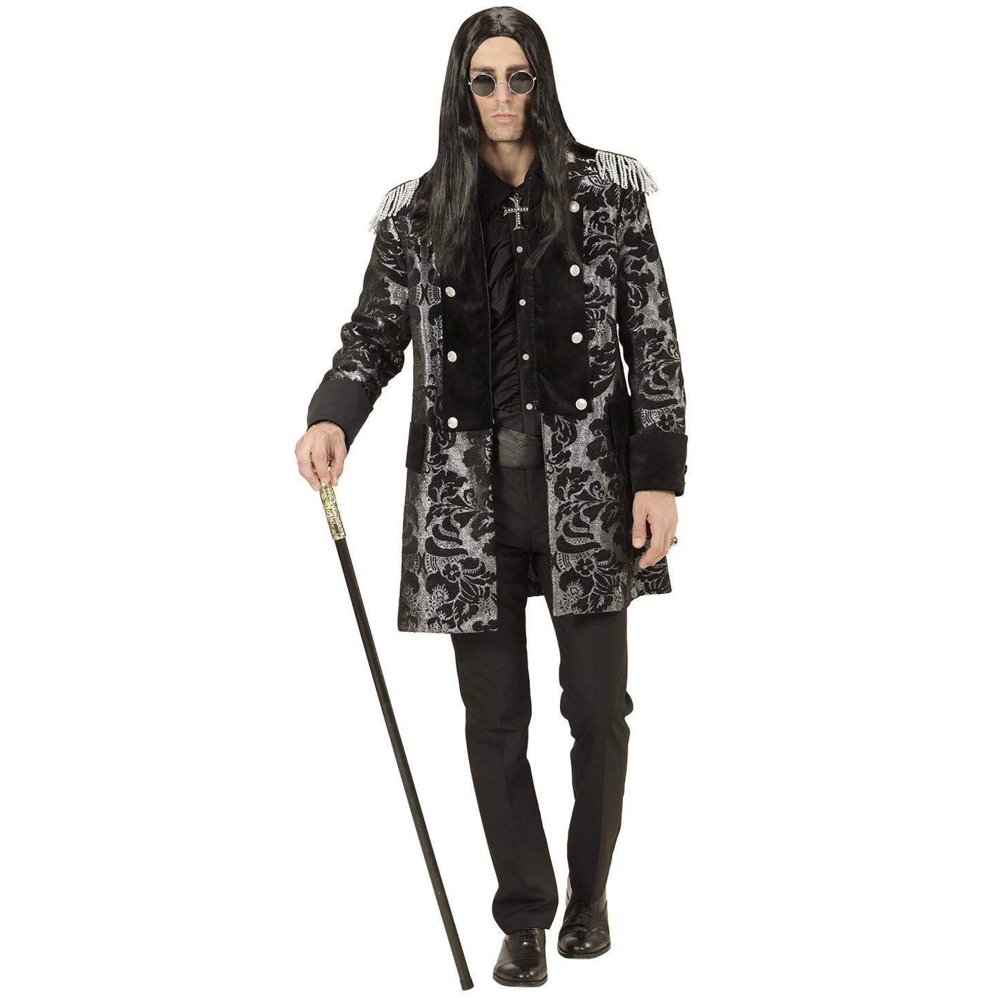 Widmann Silberner Jacquard Parade Frack Herren – Seitenansicht