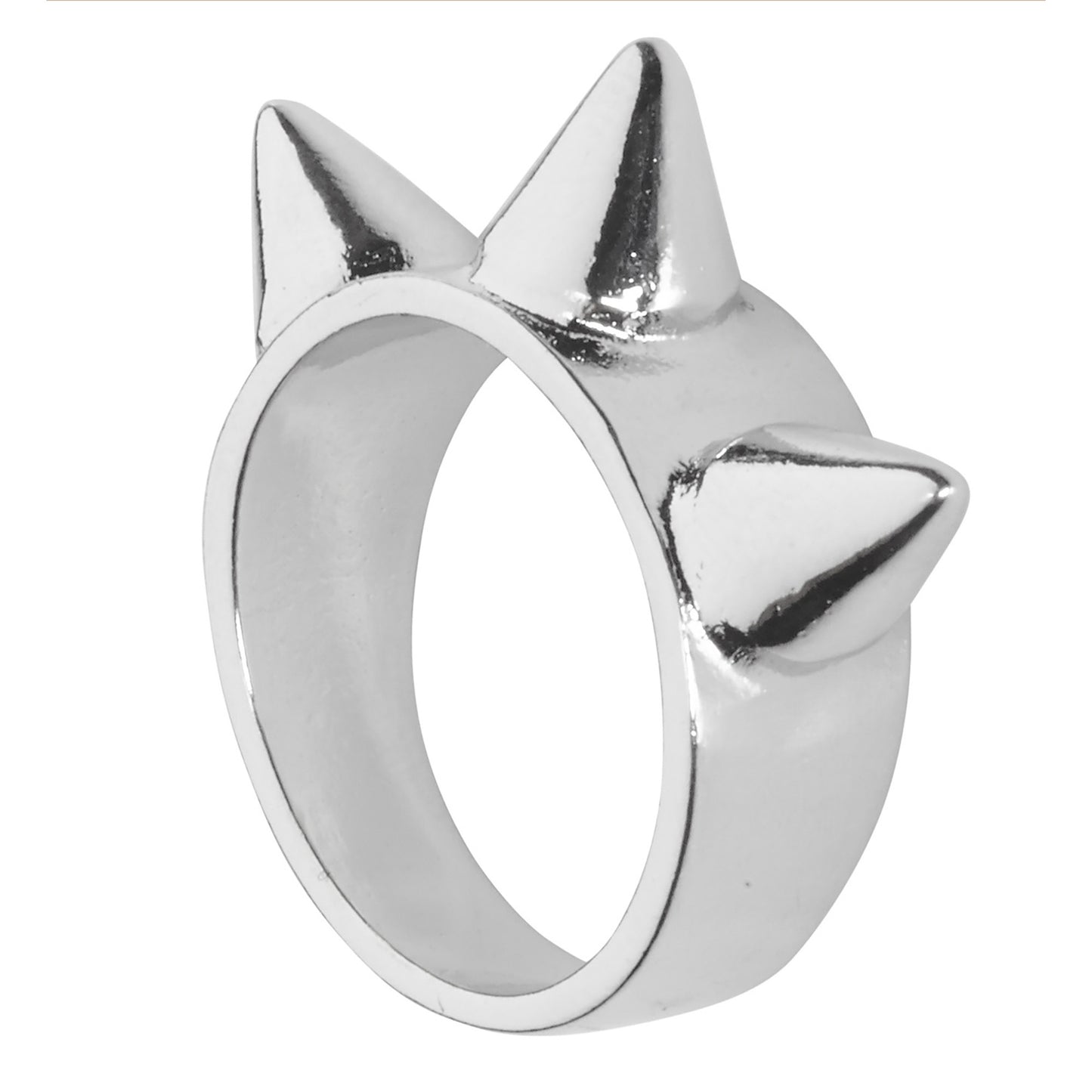 "SILBERNER RING MIT 3 SPITZEN" – Vorderansicht