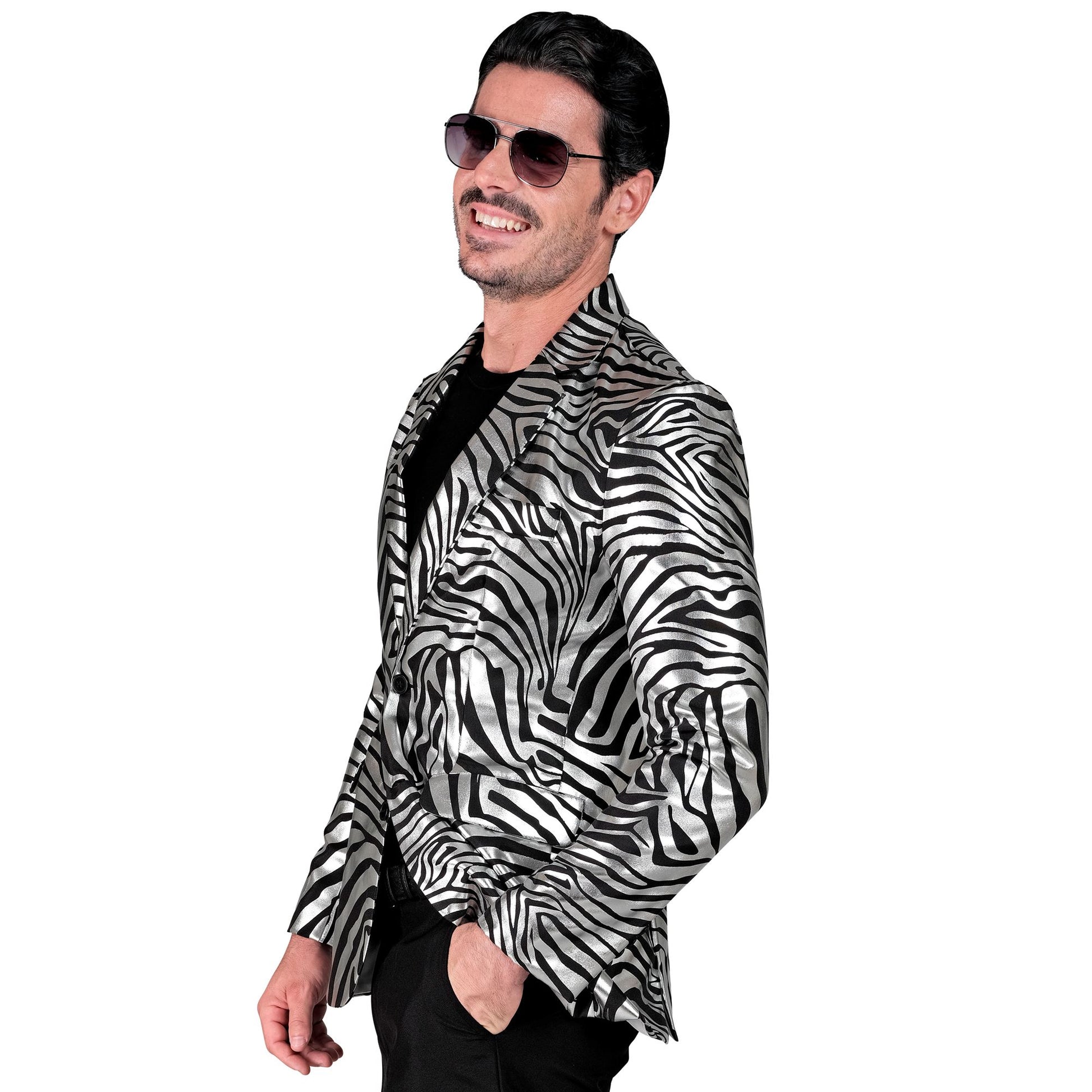 "SILBERNES ANIMAL PRINT PARTY FASHION JACKETT" (Jackett) – Detailansicht