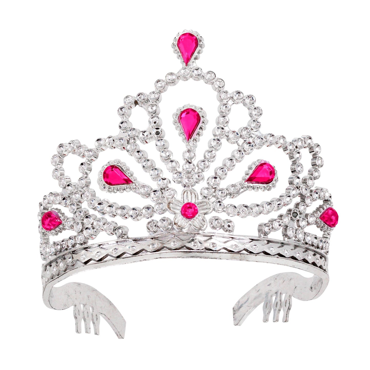 "SILBERNES DIADEM MIT ROSA SCHMUCKSTEINEN" – Vorderansicht