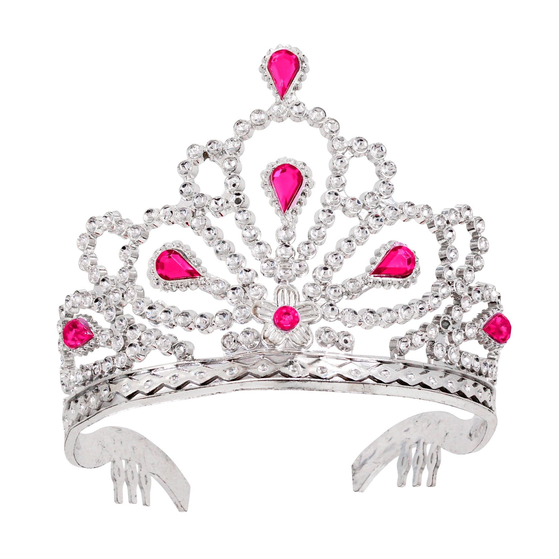 "SILBERNES DIADEM MIT ROSA SCHMUCKSTEINEN" – Vorderansicht