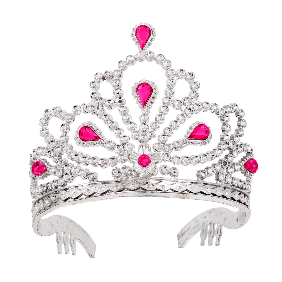 "SILBERNES DIADEM MIT ROSA SCHMUCKSTEINEN" – Vorderansicht