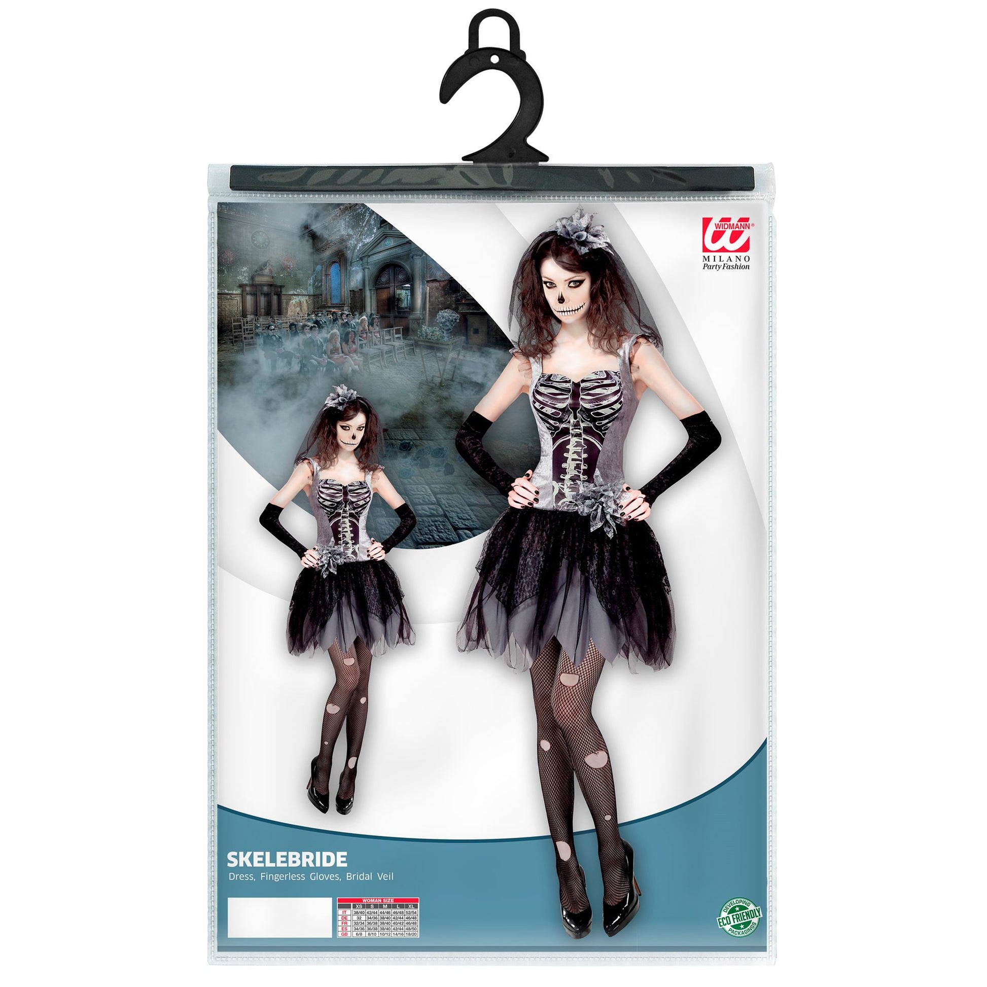 "SKELEBRIDE" (Kleid, fingerlose Handschuhe, Brautschleier) – Detailansicht