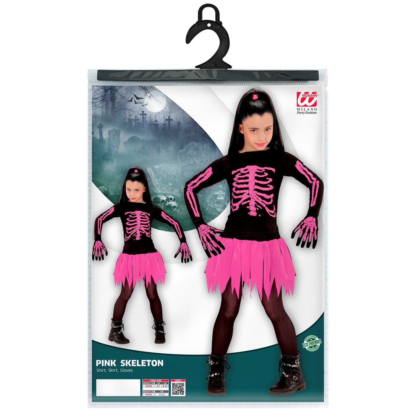 "SKELETON BALLERINA" (Rock, Shirt,Handschuhe) – Detailansicht