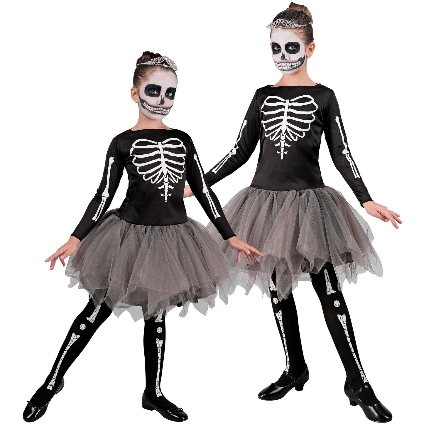 "SKELETON TÄNZERIN" (Kleid mit Tutu) – Vorderansicht