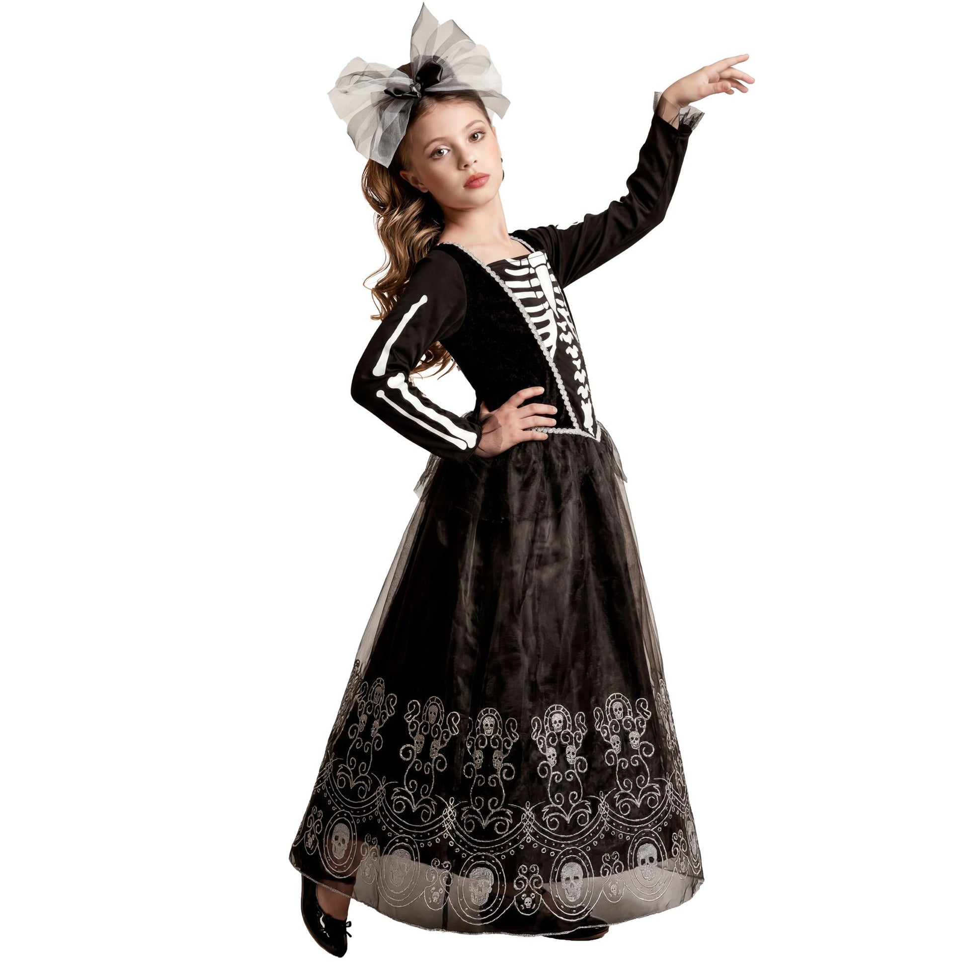 "SKELETRIA" (Kleid, Haarreif mit Schleife & Tüll) – Ansicht 3