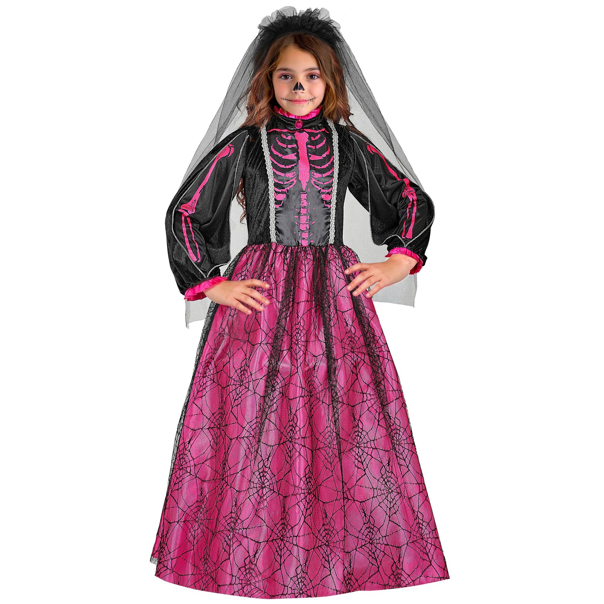 "SKELETT BRAUT" (Kleid mit Unterrock & Reifrock, Brautschleier) – Ansicht 3