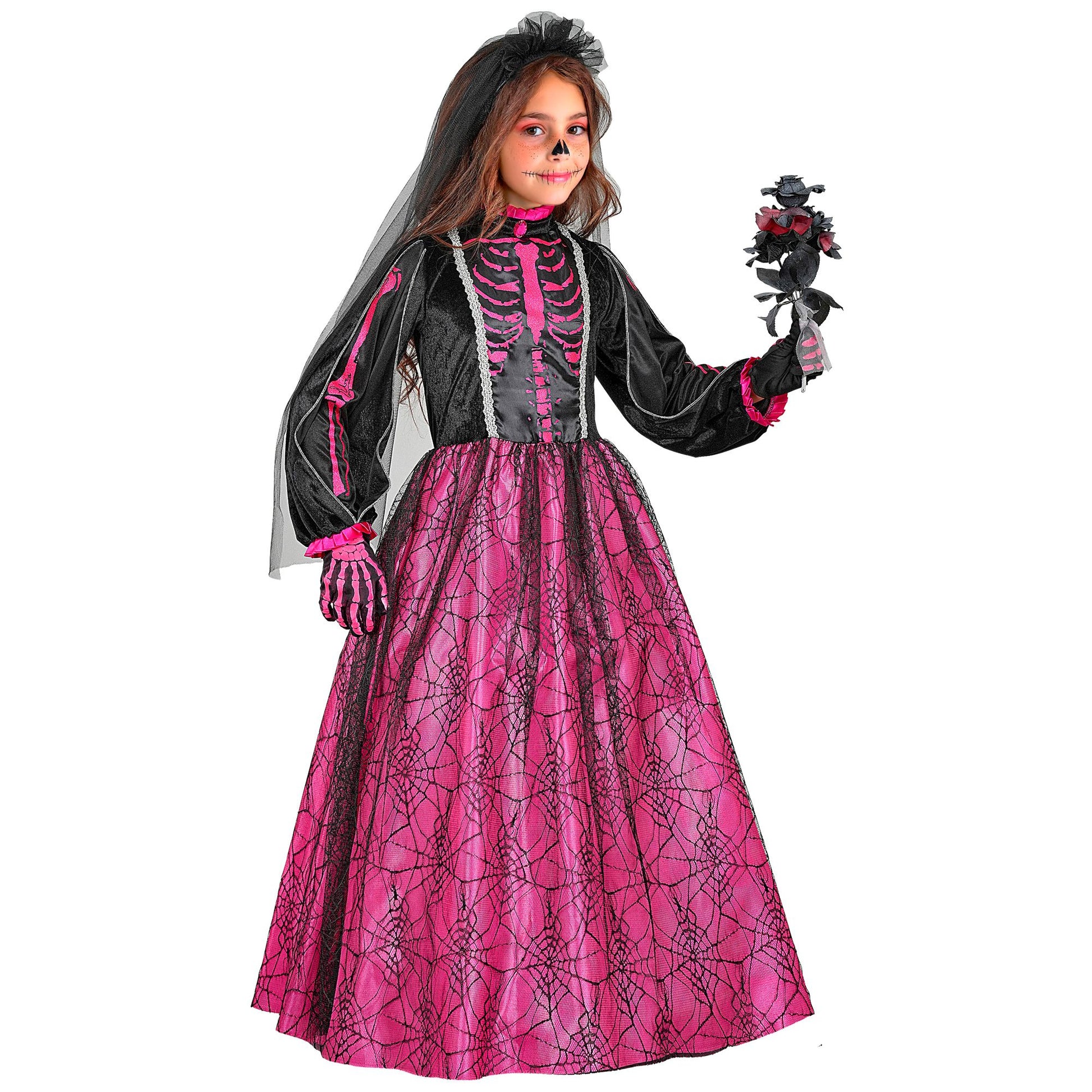 "SKELETT BRAUT" (Kleid mit Unterrock & Reifrock, Brautschleier) – Ansicht 4