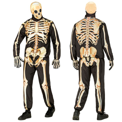 "SKELETT FAST COSTUME" (Oberteil, Hose, Handschuhe, Maske) – Detailansicht