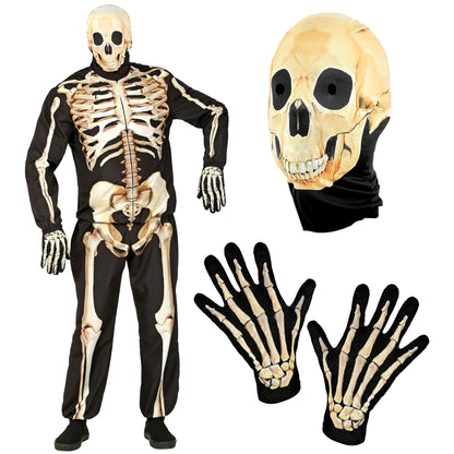 "SKELETT FAST COSTUME" (Oberteil, Hose, Handschuhe, Maske) – Ansicht 4