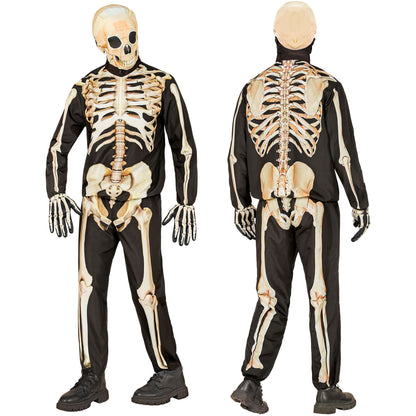 "SKELETT FAST COSTUME" (Oberteil, Hose, Handschuhe, Maske) – Detailansicht