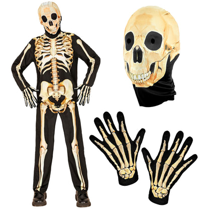 "SKELETT FAST COSTUME" (Oberteil, Hose, Handschuhe, Maske) – Ansicht 4